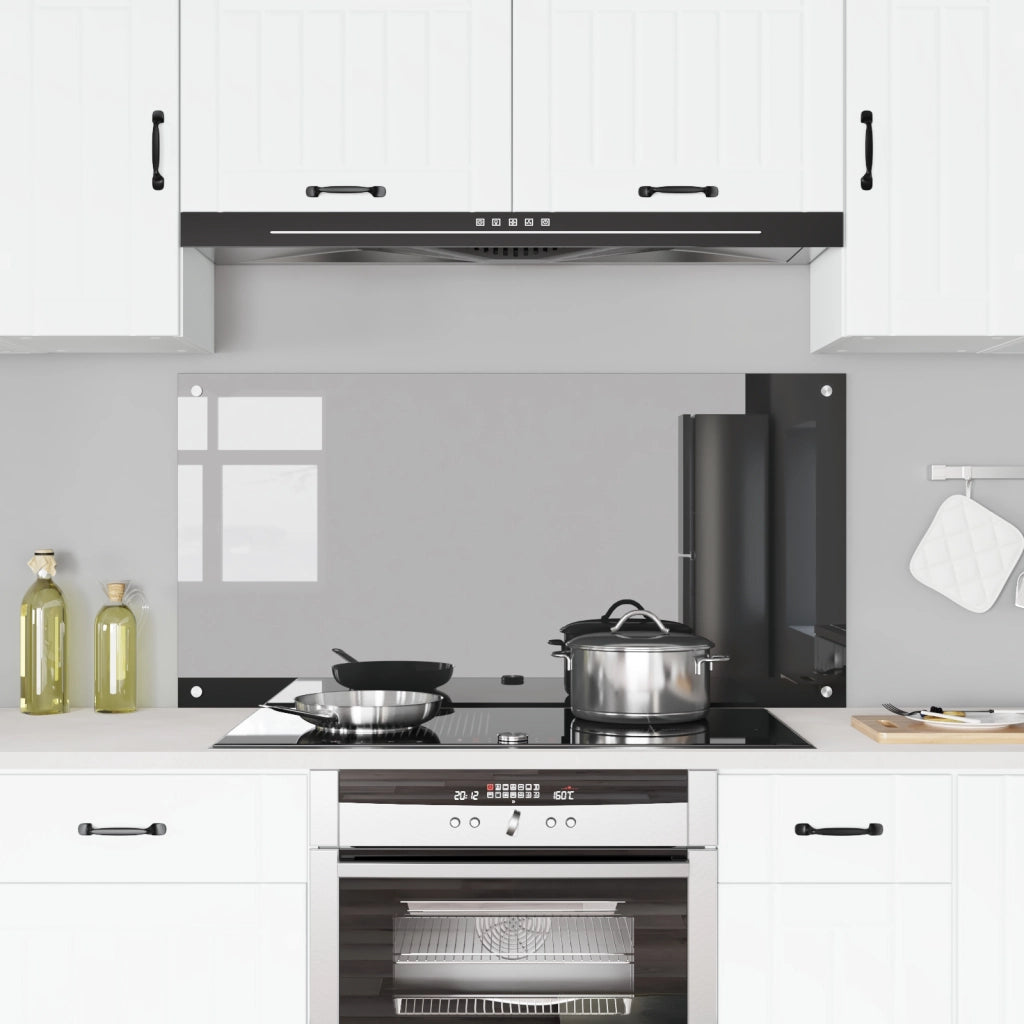 Rivestimento per Cucina Grigio Scuro 120x60x0,6 cm in Vetro Temperato