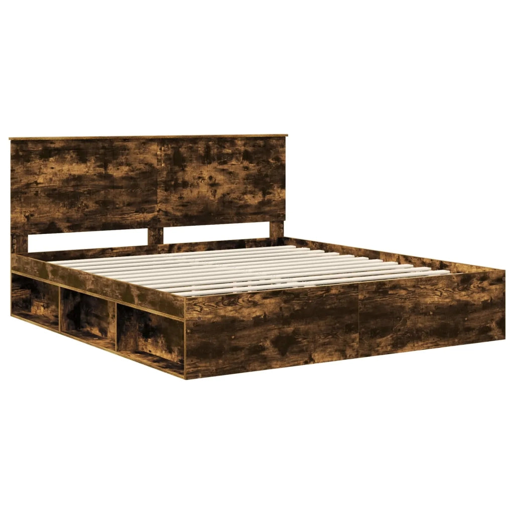 Struttura del letto Rovere fumé 180 x 200 cm Pino massello 3410978