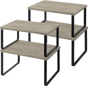 Organizzatori di Cucina per Aria Aperta Raccoglitori di Erbe in Legno Set da 4 Cassetti di Inserimento Placche Espandibili e Stivabili Raccoglitori di Erbe in Legno con Struttura in Metallo Nero