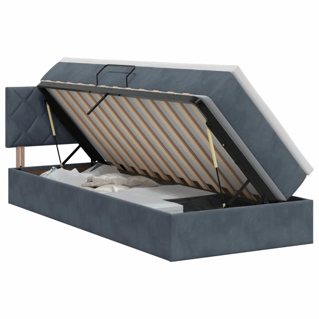 Letto con Contenitore Grigio Scuro 100 x 200 cm Velluto 3458848