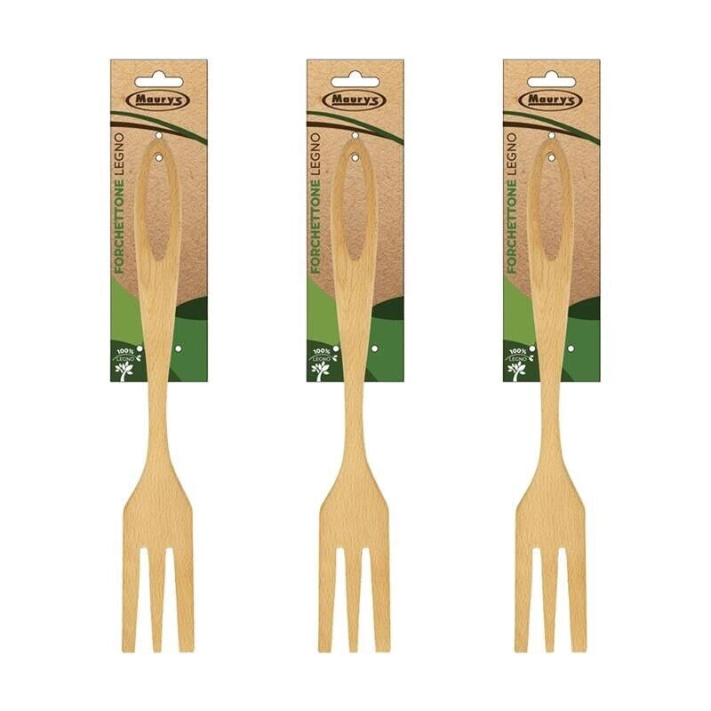KIT SET 3 PZ MAURY'S FORCHETTONE IN LEGNO 33 CM