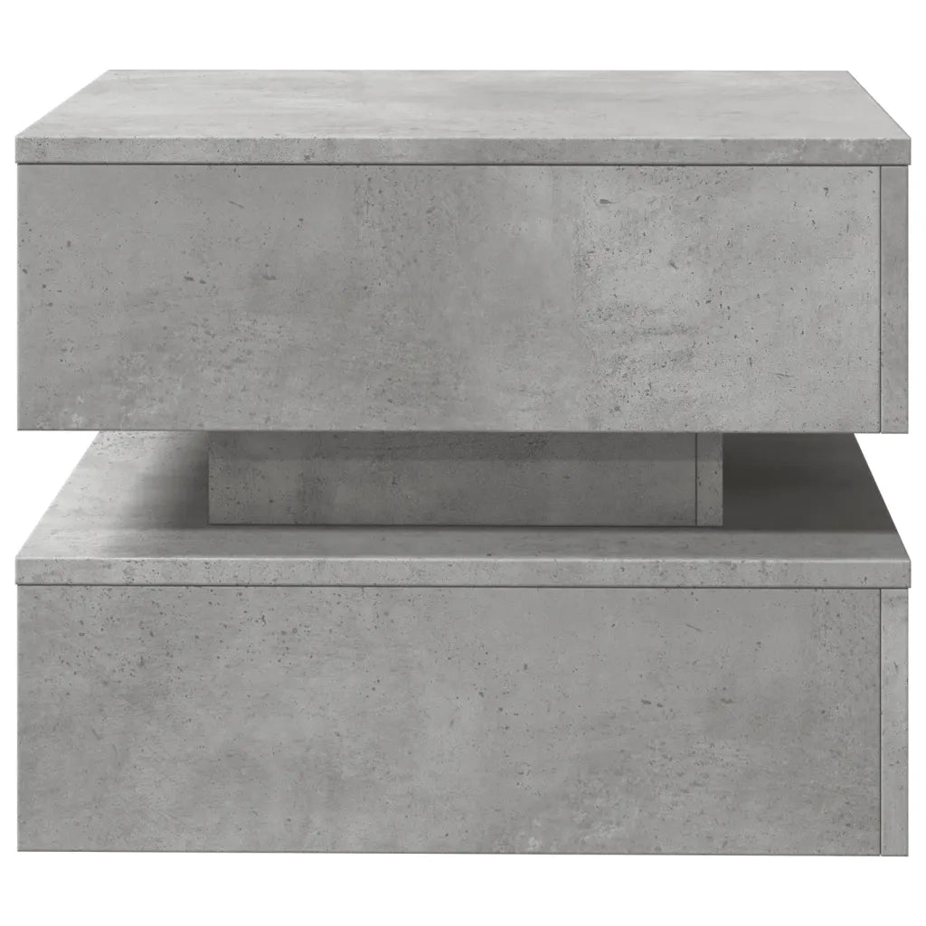 Tavolino da Salotto con Luci LED-Tavolino da soggiorno Grigio Cemento 50x50x40 cm 762576