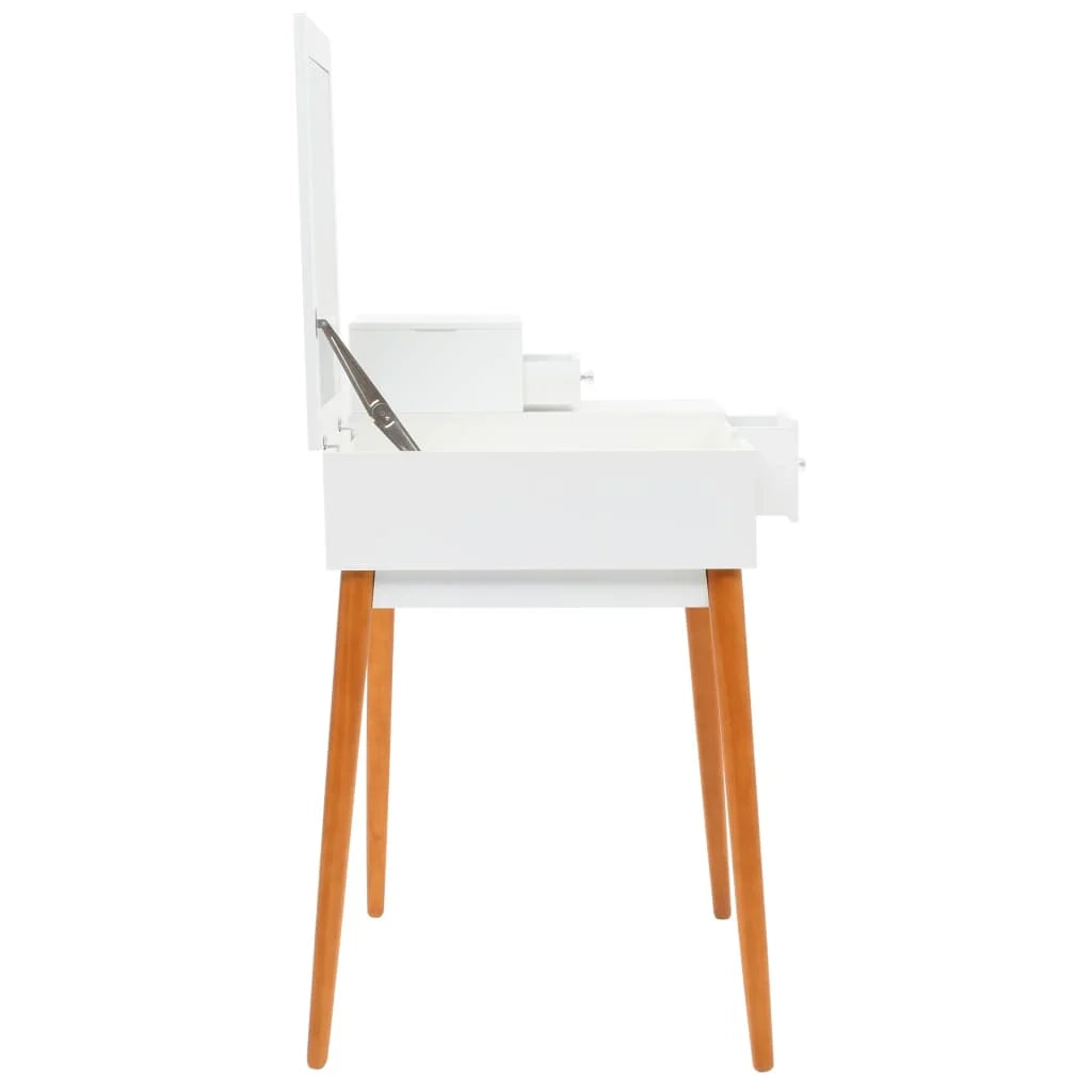 Toeletta tavolo da trucco di design mobile da camera da letto con specchio 60 x 50 x 86 cm MDF bianco 02_0006395