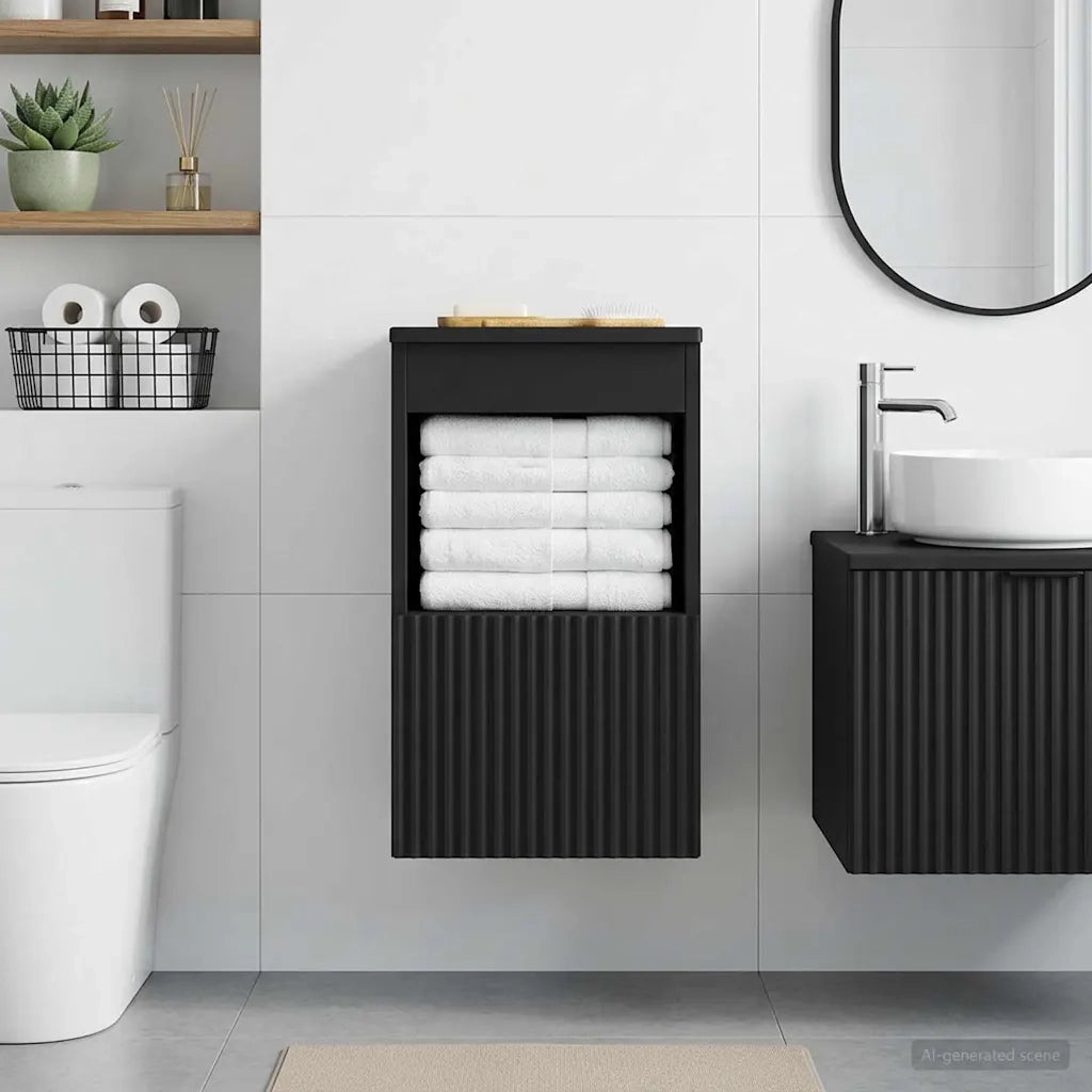 Mobile da Bagno Nero 30 x 35 x 50 cm Legno ingegnerizzato 890483