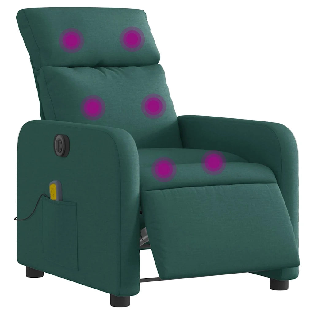 Poltrona Massaggiante Reclinabile Elettrica Verde Scuro Tessutocod mxl 133064
