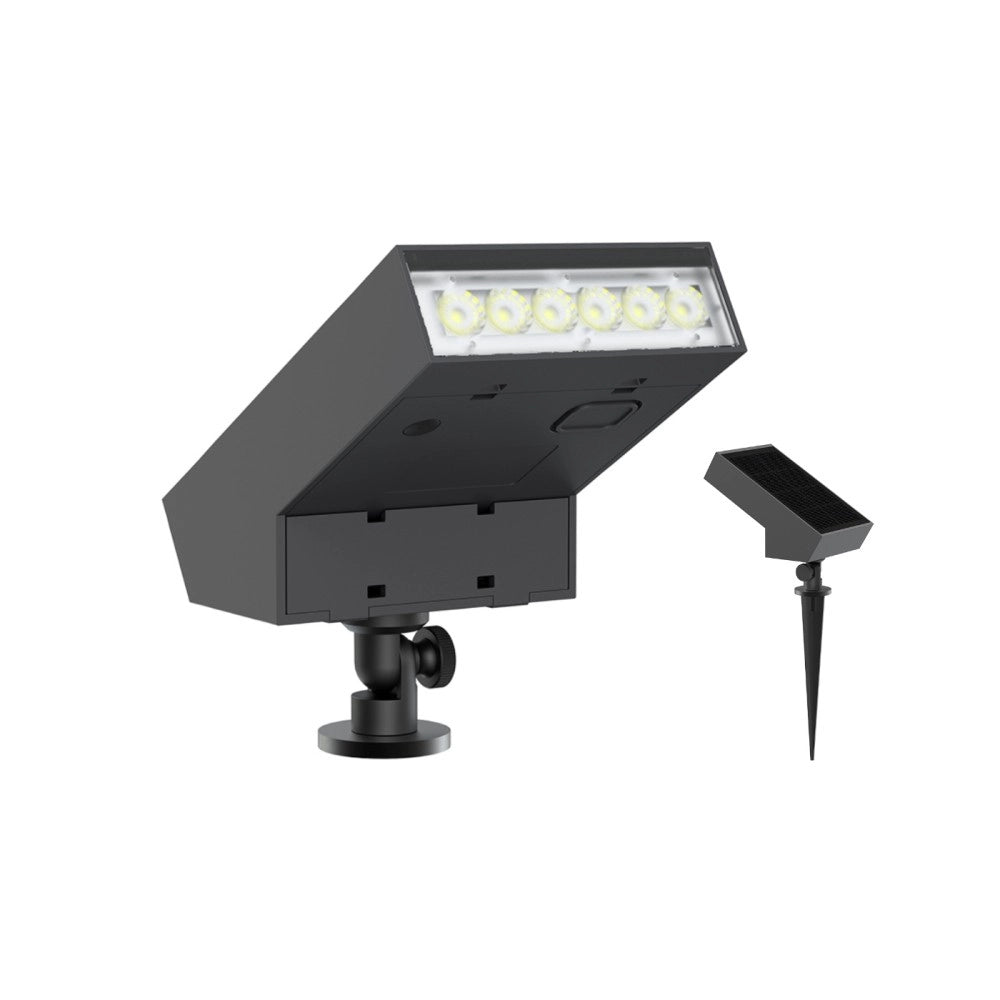 Faretto LED solare da giardino 500lm IP65 con picchetto e sensore crepuscolare - 3000K