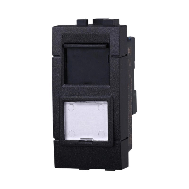 Connettore Rete Presa Dati RJ45 CAT5E Colore Nero Compatibile Con Bticino Living International