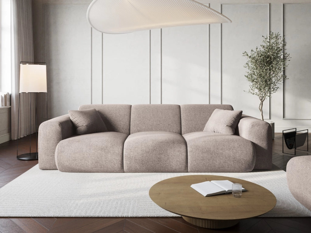 Cosmopolitan Design - Divano "Nolio" 3 posti in ciniglia beige 