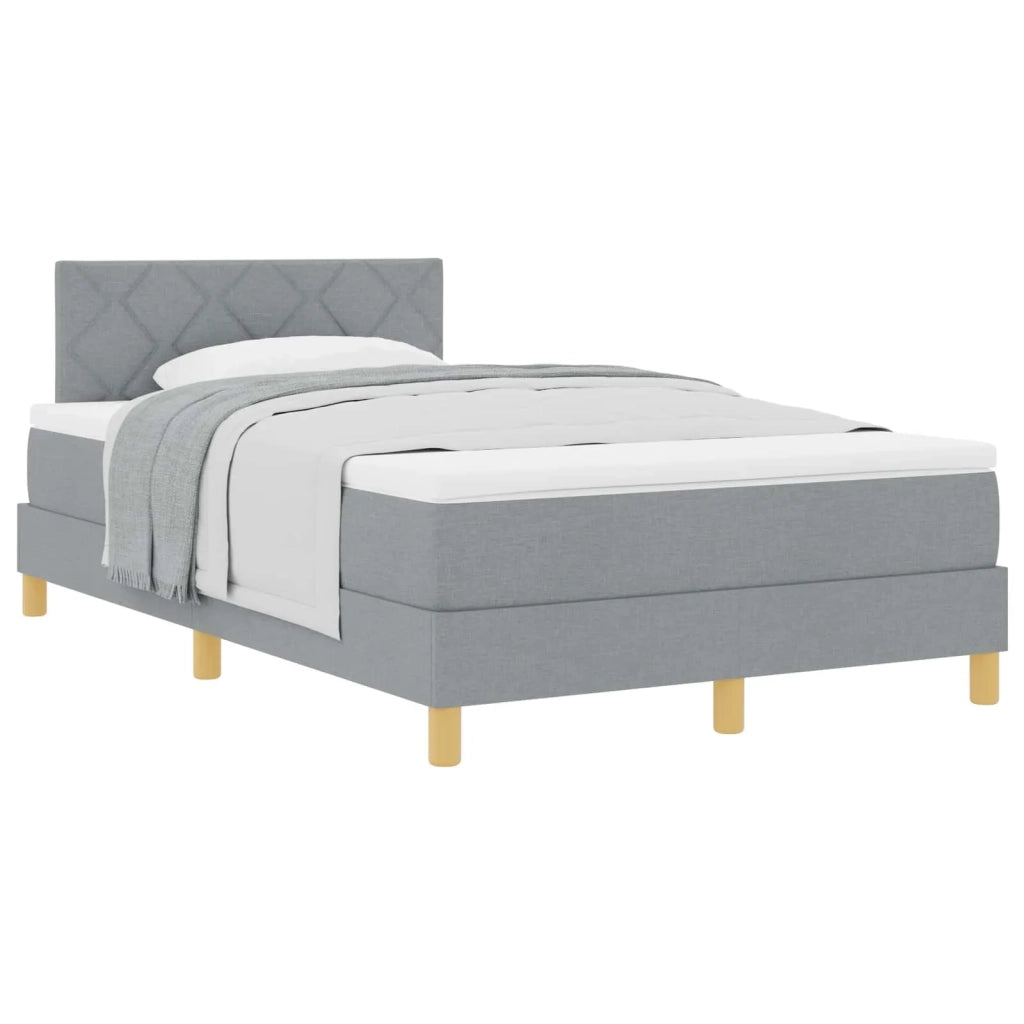 Letto a molle con cuscino Grigio chiaro 120 x 190 cm Tessuto 3338979