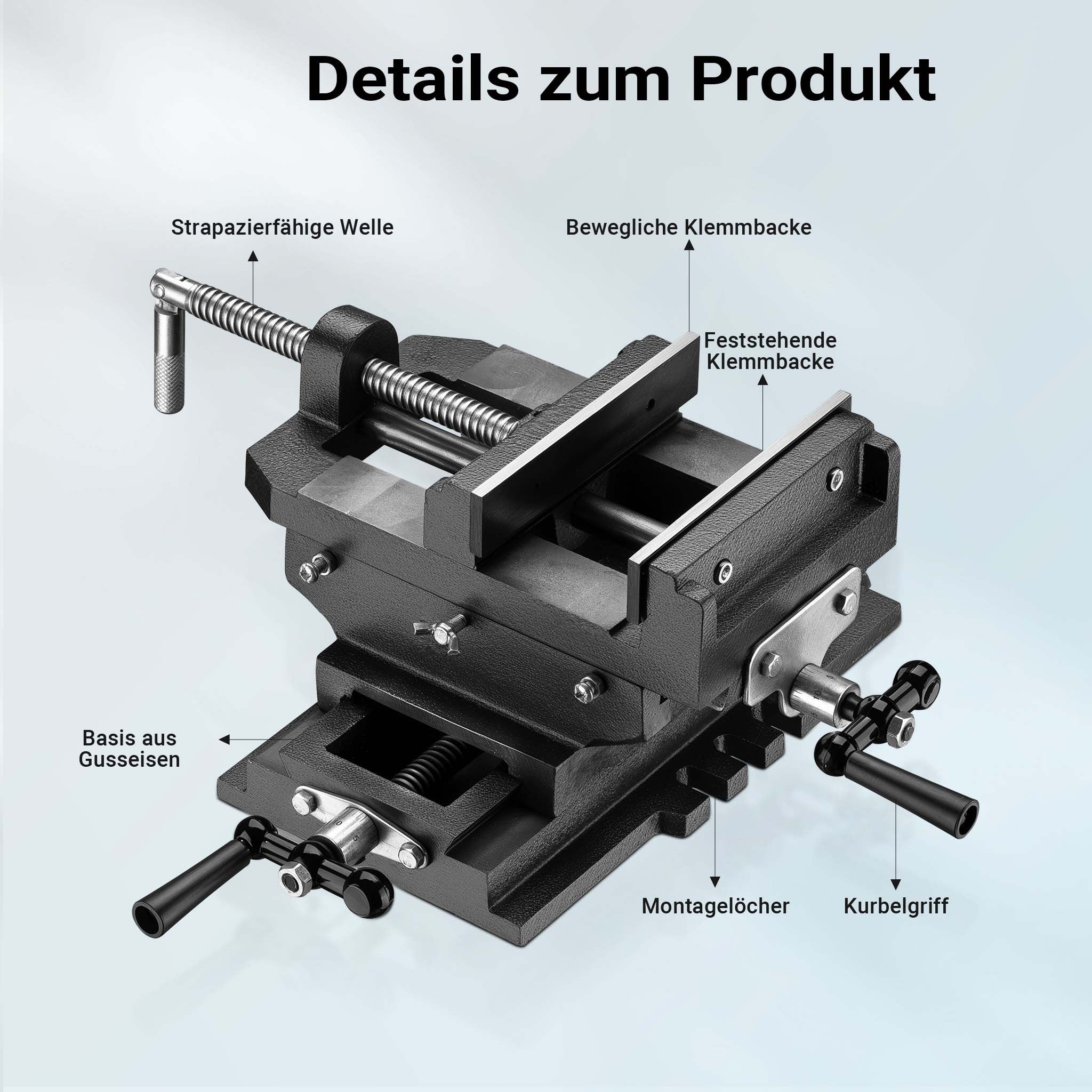 Morsa a croce per trapano 150mm Morsa a 2 assi X-Y per macchine trapani a colonna