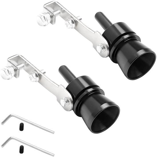 Set di scarico a doppia fiamma - Demoltiplicatore di rumore turbo - Materiale: alluminio - Anticorrosivo - Resistente all'usura - Leggero - Dimensioni: 10,7*2,5 cm - Demoltiplicatore di scarico turbo