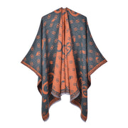 Nuovo scialle/scialle da donna, elegante mantello retr¨° con spacco e nappe su entrambi i lati