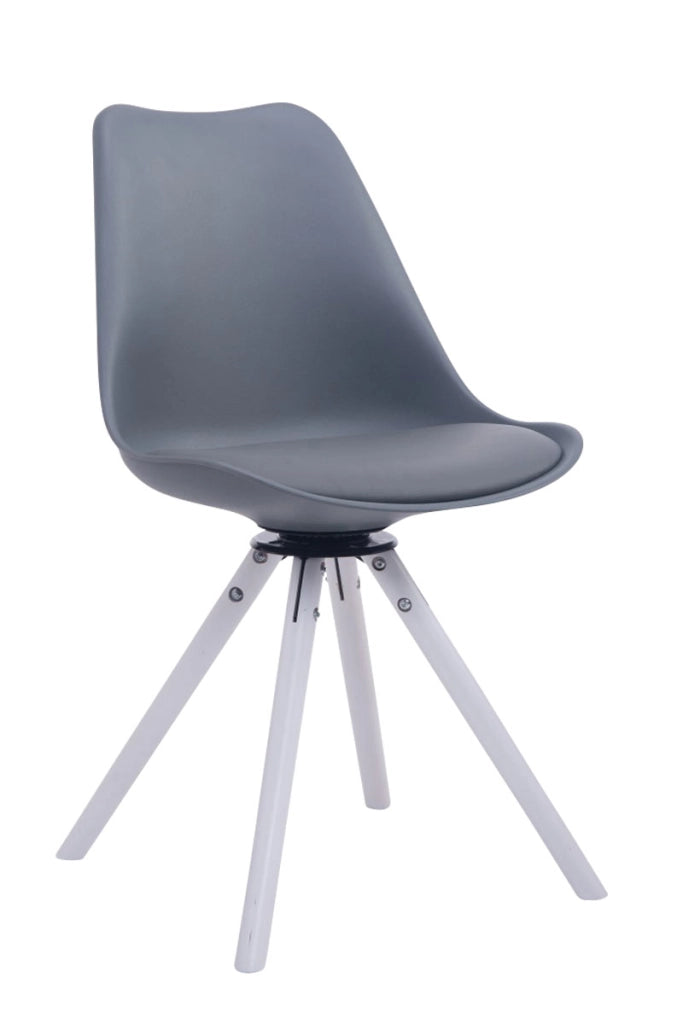 Sedia design Troyes Girevole Similpelle Rotondo grigio,bianco