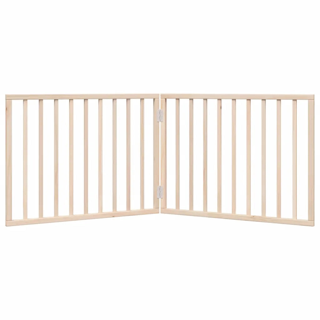 Cancelletto per cani pieghevole 2 pannelli 160 cm in legno di pioppo 352176