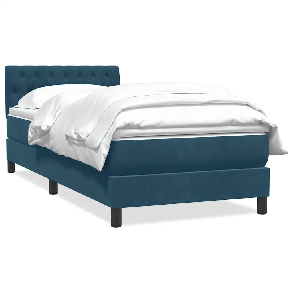 Giroletto a Molle con Materasso Blu Scuro 80x210 cm Velluto 3316477