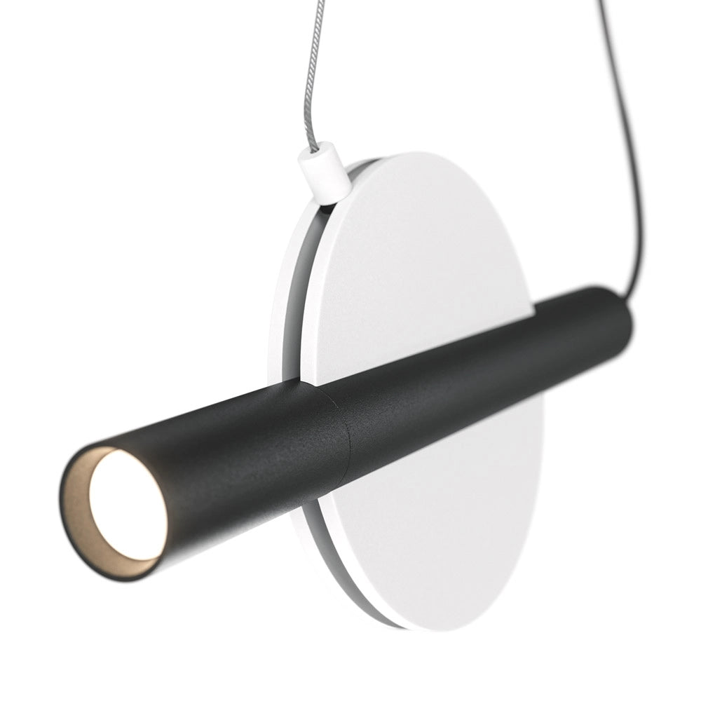 Maytoni Sospensione contemporanea Enigma 1 luce LED integrato bianco metallo diffusore bianco e nero