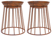 Set 2 Bracieri da Giardino Ø50x63h cm Efesto Ruggine