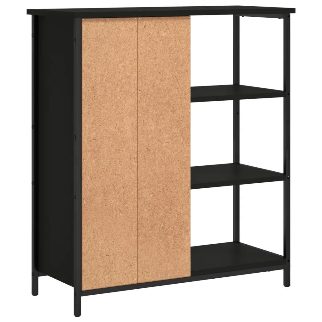 Credenza-Buffet-Armadio da cucina Nera 70x30x80 cm in Legno Multistrato 861292