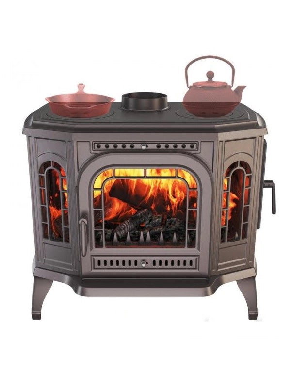 Stufa a legna a libera installazione Cook Top Apertura destra - P7 (10,5 KW) ECO