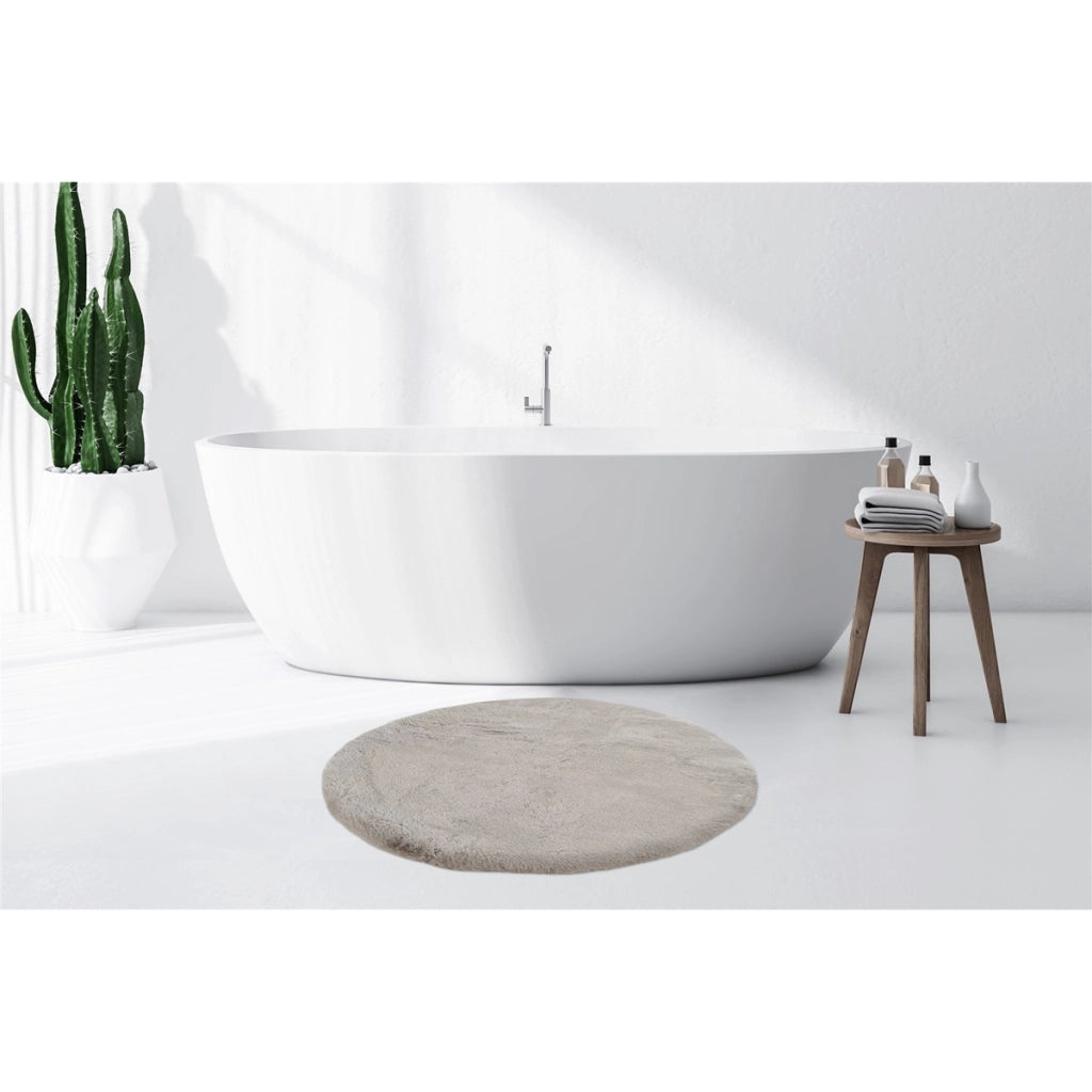 Tappeto da bagno Rabbit rotondo grigio chiaro O 100cm