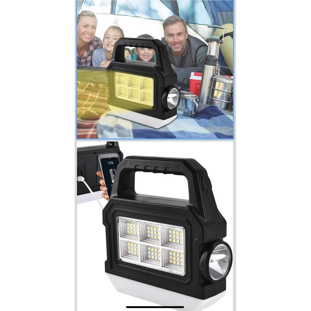 Trade Shop - Torcia Solare Portatile Lampada Ricaricabile Luce Per Pesca Emergenze Campeggio Caccia -