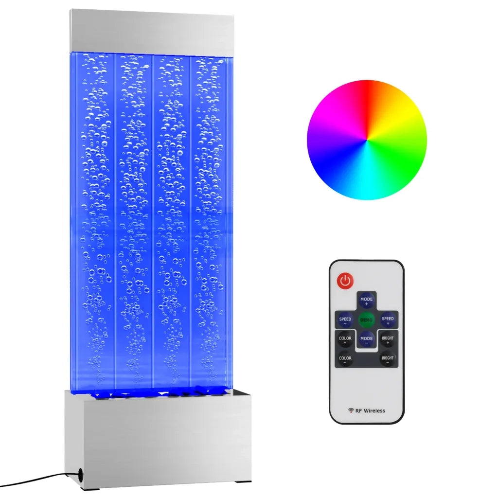Colonna di Bolle con LED RGB Acciaio Inox e Acrilico 110 cm 151400