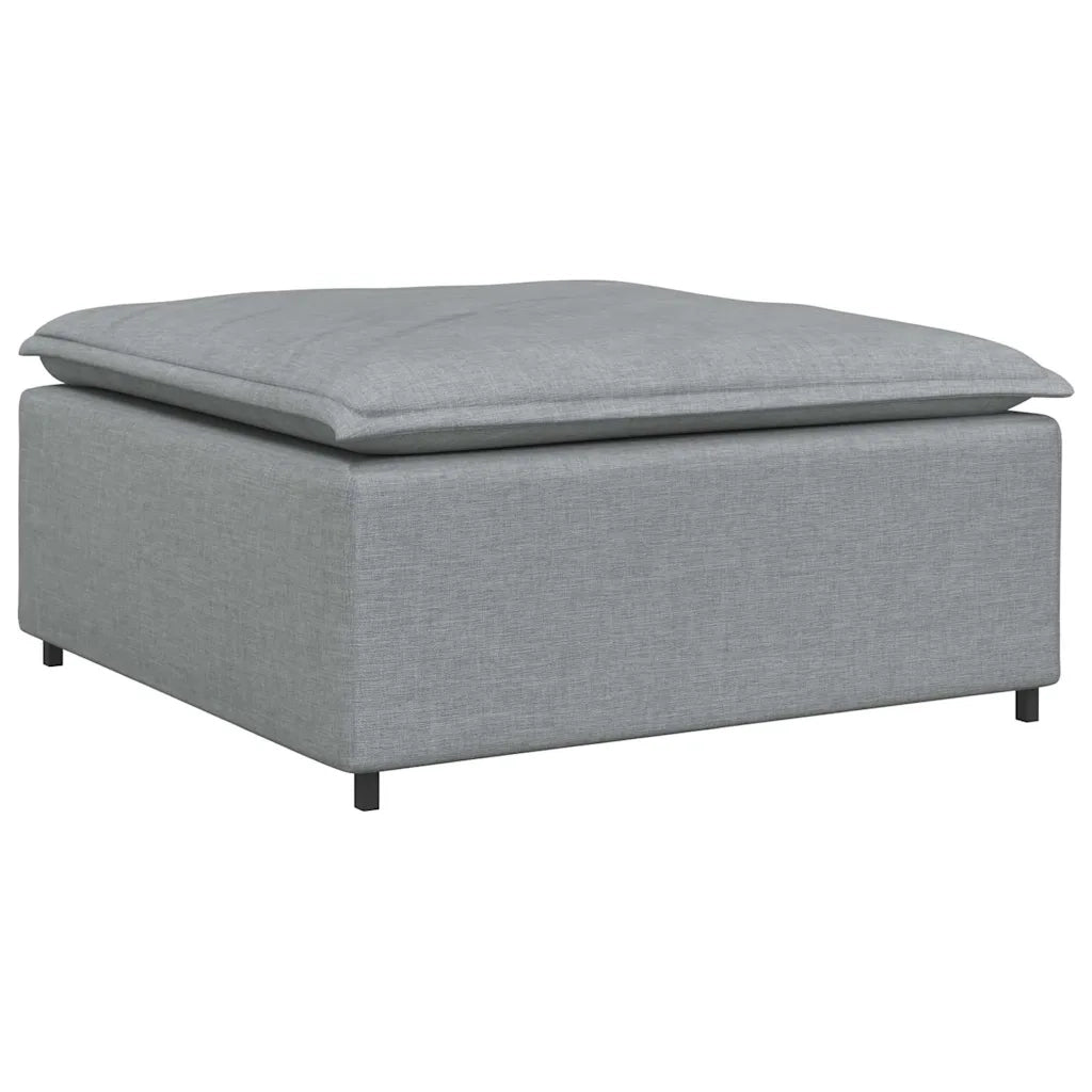 Divano componibile-Divano Modulare Poggiapiedi Modulo Grigio Chiaro 100x100x48 cm