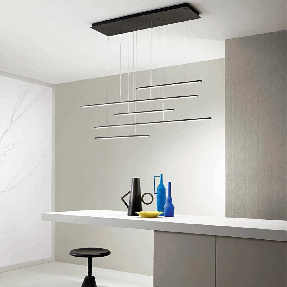 Trade Shop - Lampadario A Sospensione 38w A Led Design Minimal 3 Colorazione Di Luce Lp-43-3c -