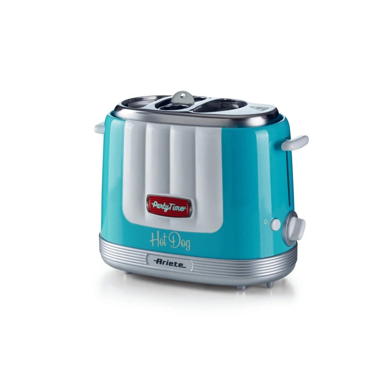 Macchina per Hot Dog 650W, 4 spazi di cottura, 5 livelli di cottura, espulsione automatica - Azzurro