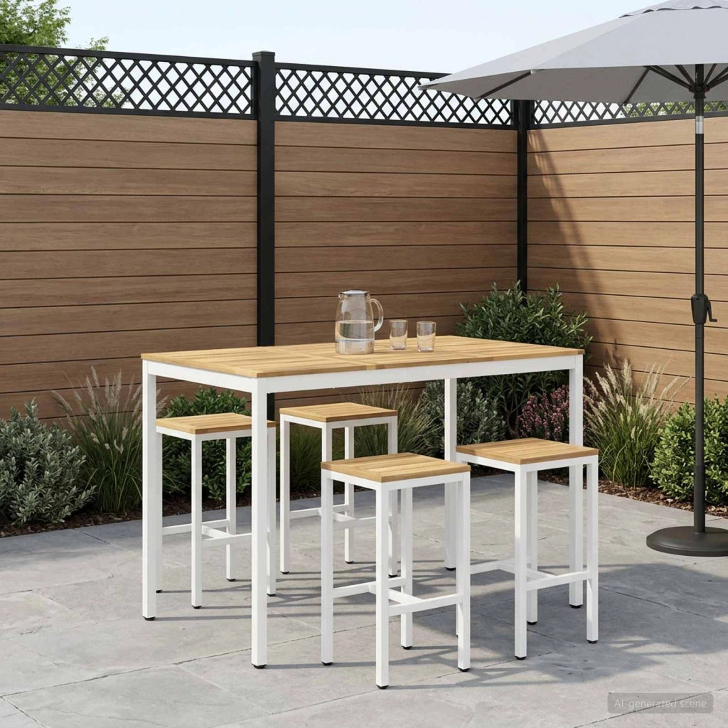 Tavolo Bar da Giardino Bianco 147 x 88,5 x 105 cm 901785