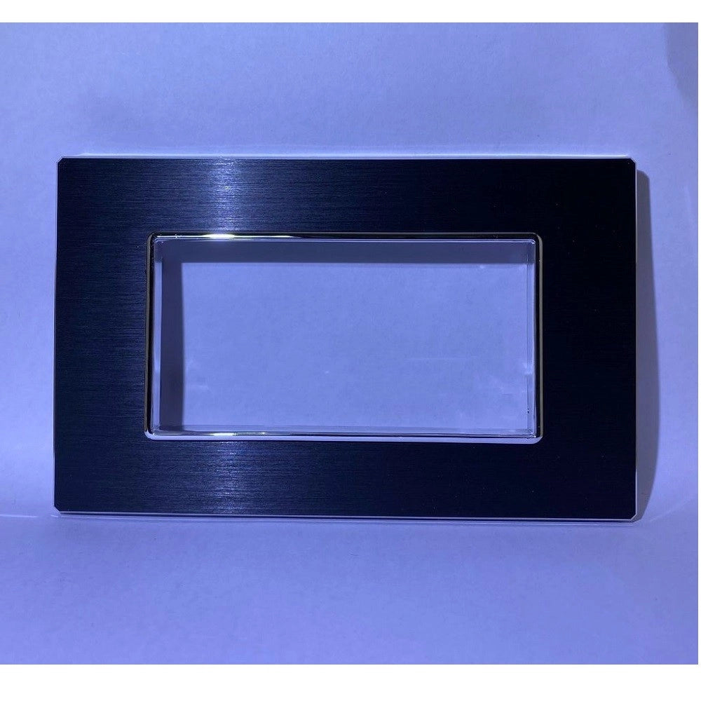 Trade Shop - Placca Luxury 3 4 6m In Metallo Nero Satinato Compatibile Con Bticino Axolute -