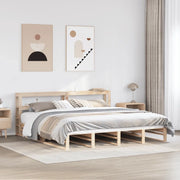 Giroletto con Testiera 200x200 cm in Legno Massello di Pino