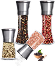 Set di 4 Molini da Pepe e Sale in Ceramica Regolabili - Macinapepe Manuale per Varie Spezie e Peperoncino