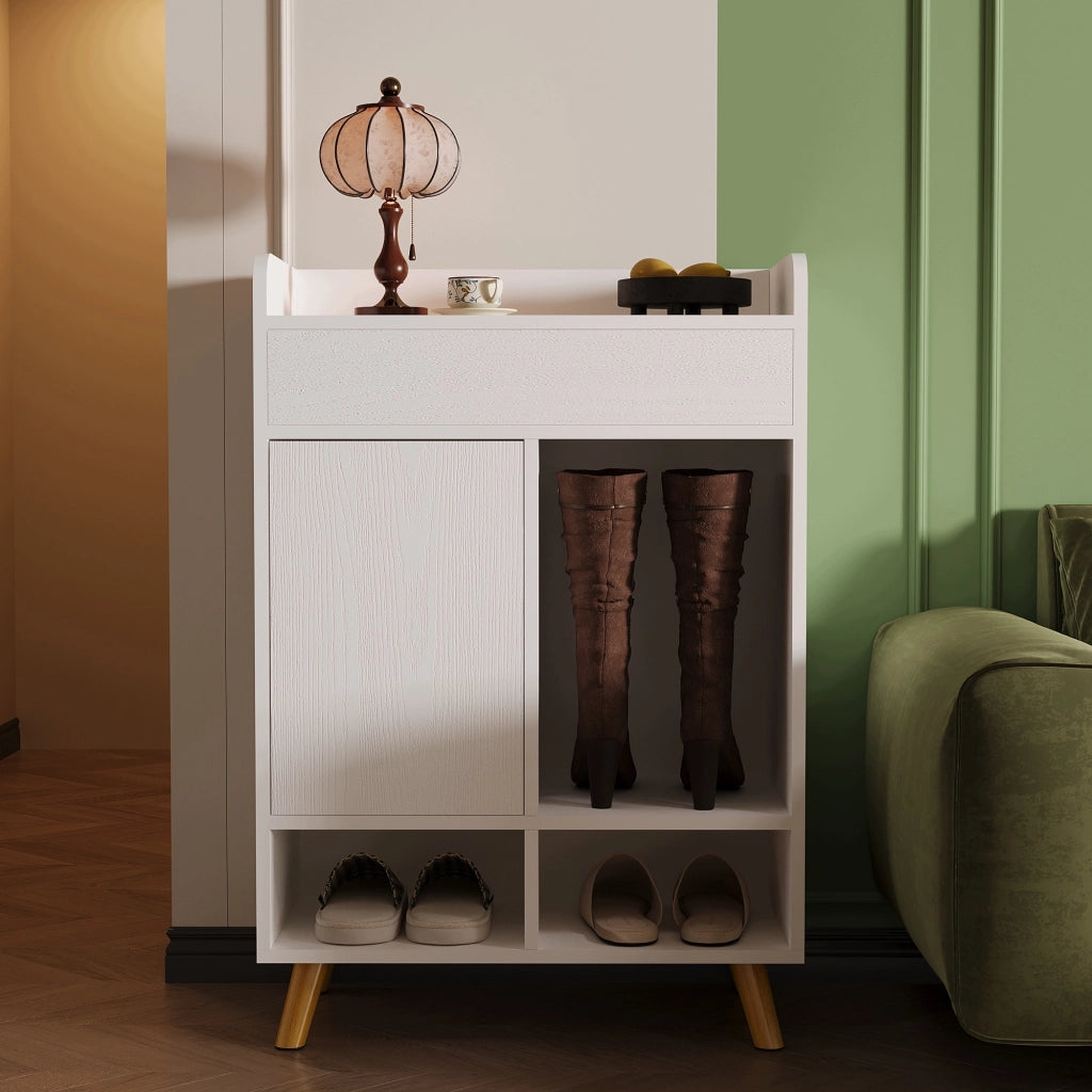 Mobile bianco capiente per scarpe con cassetto da 60 cm