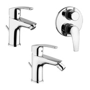 Set miscelatori lavabo bidet e doccia a due vie cromato New Berry di Paini Rubinetterie