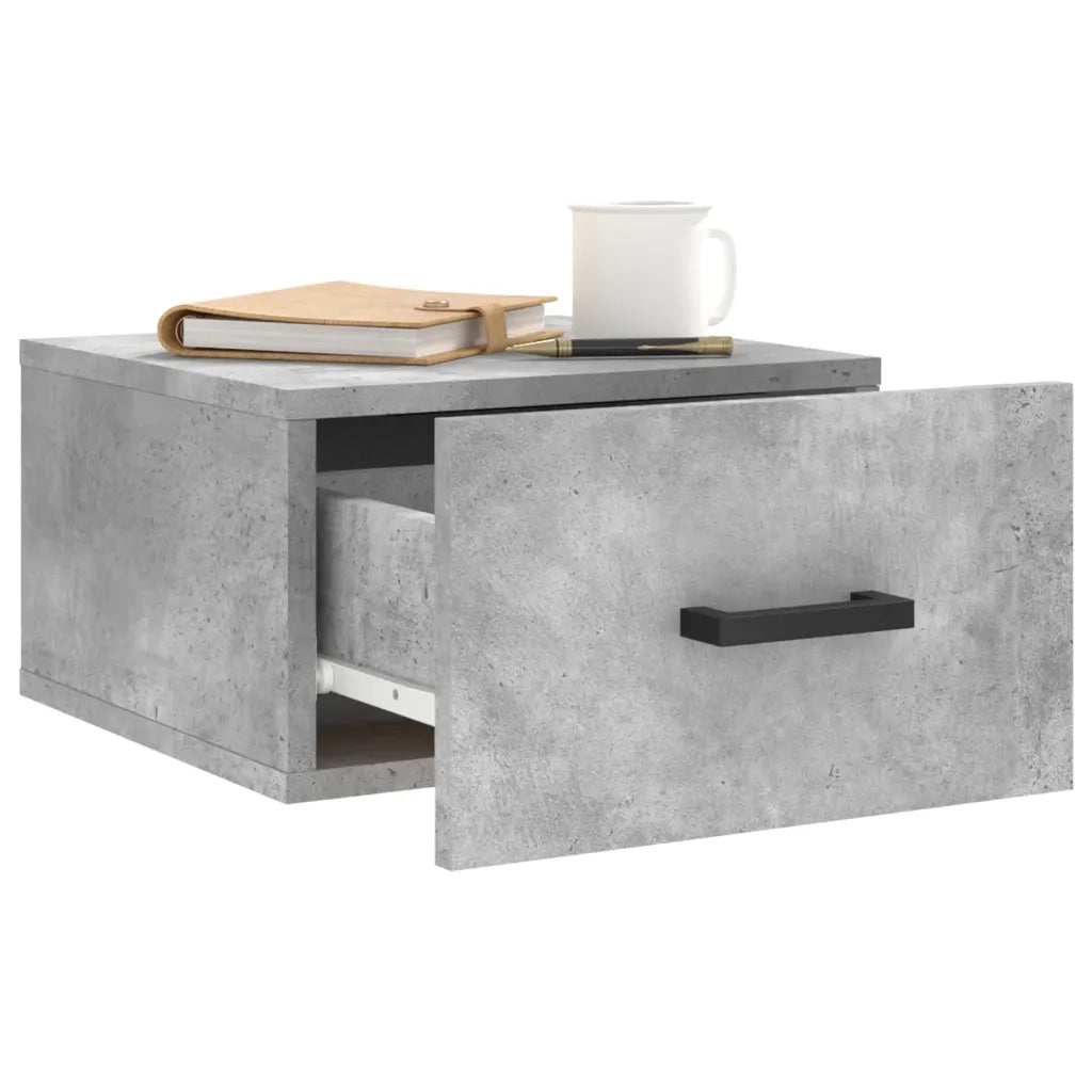 Comodini a Muro 2 pz Grigio Cemento 35x35x20 cm 829829