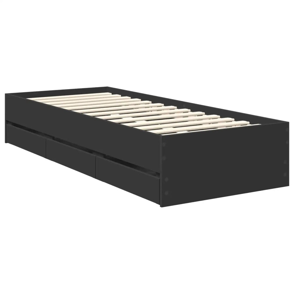 Struttura del letto Nero 75 x 190 cm Legno Ingegnerizzato 3413465