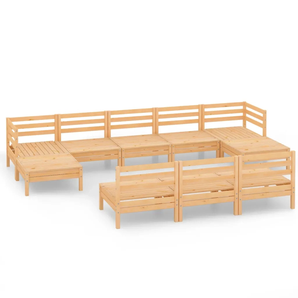Set Divani da Giardino 10 pz in Legno Massello di Pino cod mxl 40267