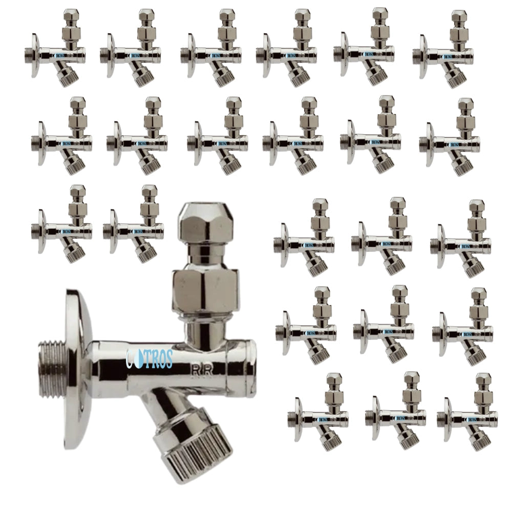 Rubinetto sottolavabo 1/2x3/8x10 mm filtro smontabile in ottone cromato *** (quantita) pezzi 24, confezione 1