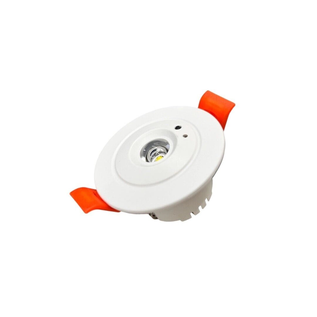 Lampada di emergenza a led faretto rotondo da incasso per contro soffittature 3w