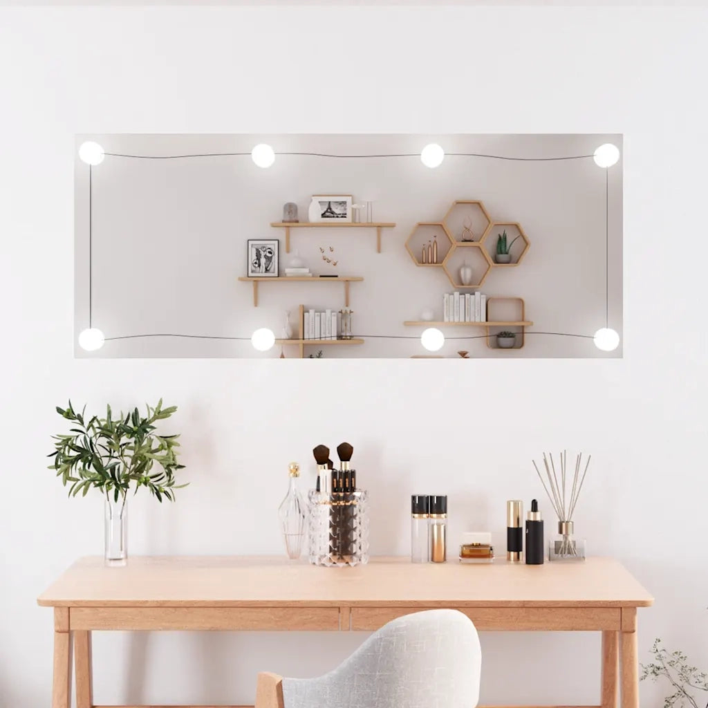 Specchio da Parete con Luci LED-Specchio a Muro-Specchio Decorativo 40x100 cm Vetro Rettangolare