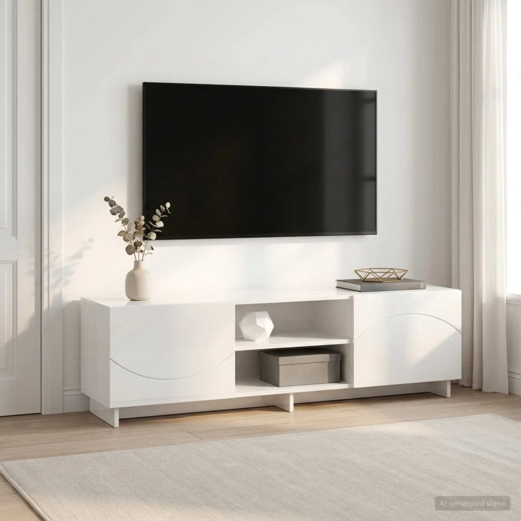 Supporto TV 140 x 34.5 x 40 cm Bianco Lucido 8011490