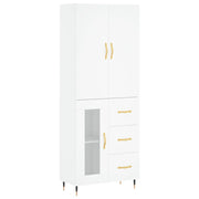 Credenza | Madia | Buffet da pranzo | Armadio da pranzo Bianca 69,5x34x180 cm in Legno Multistrato