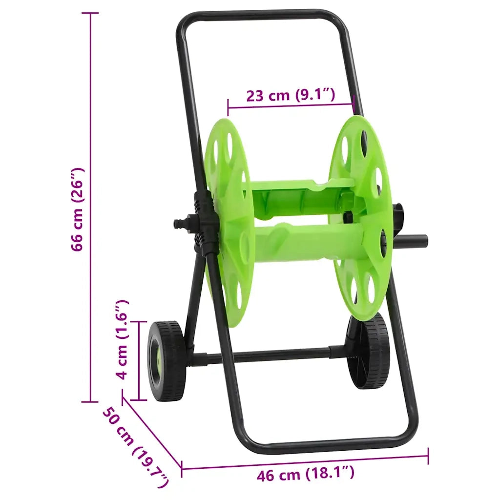 Carrello Avvolgitubo Verde Tubo Flessibile 60 m 1/2" in Acciaio