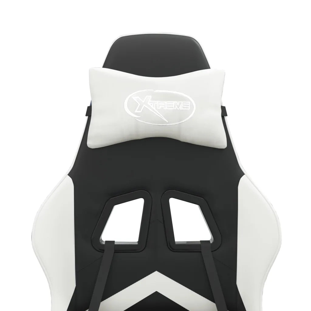 Sedia da Gaming Girevole Nero e Bianco in Similpelle 349596