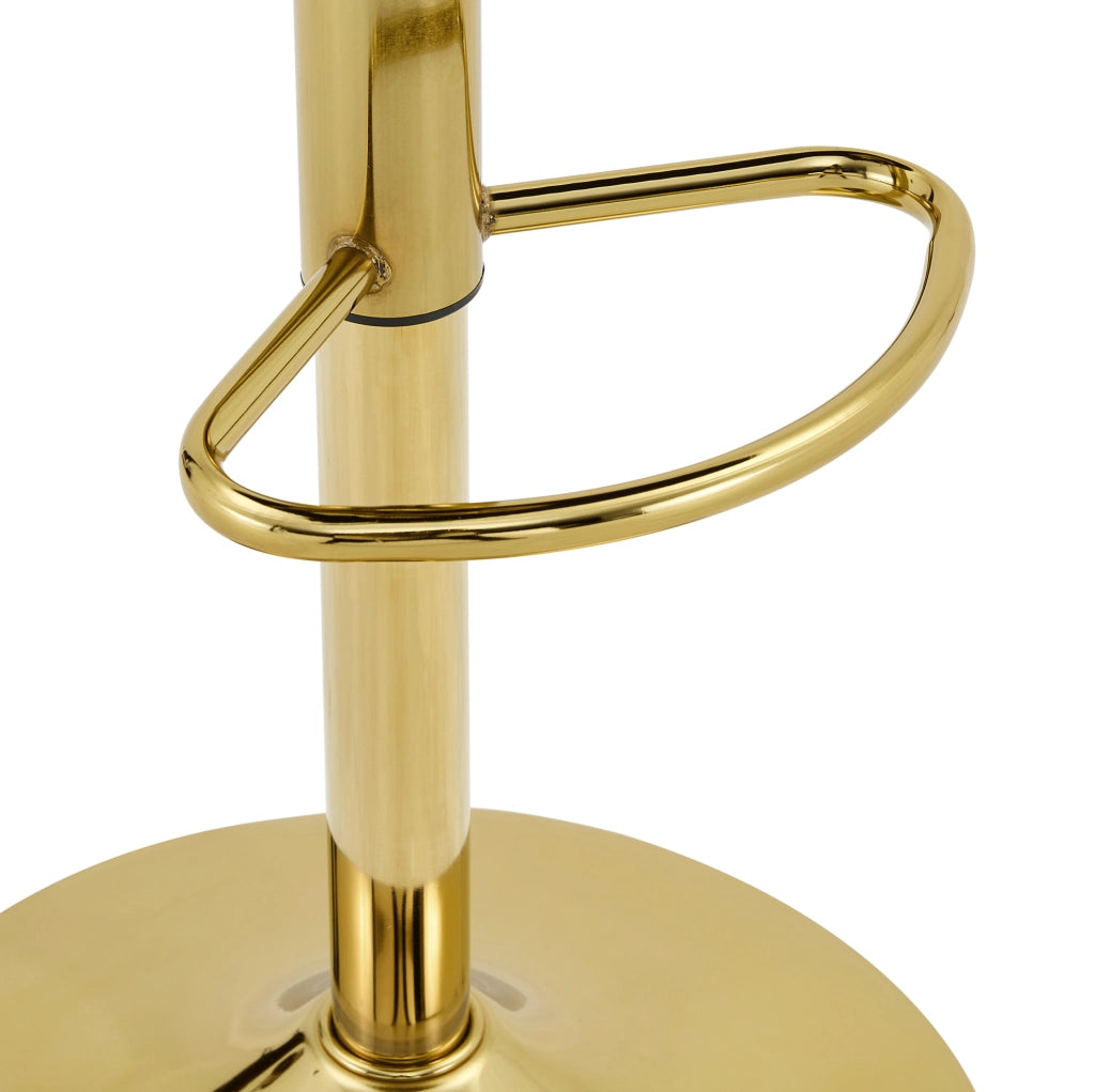 Sgabello da bar regolabile e girevole bianco oro