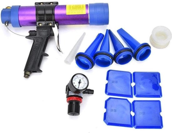 Breeuwpistool 310ml pneumatico - pistool con regolazione di pressione - pistool per liame in vetro - kit pistola con valvola regolabile