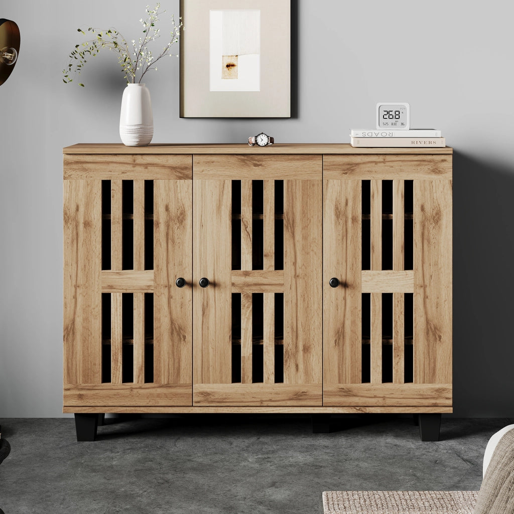 Credenza laterale - Zephmum- 120x32x92cm- 3 ante 8 scomparti