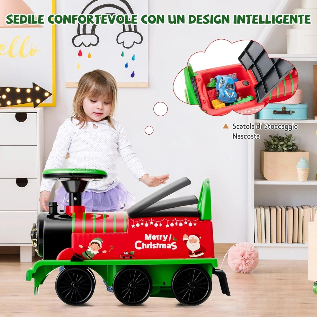 Trenino Elettrico per Bambini, Treno Giocattolo con 16 Pezzi di Binari, con Luci e Suoni, Scatola di Stoccaggio, Regalo per Bambini Anni 3+, Verde