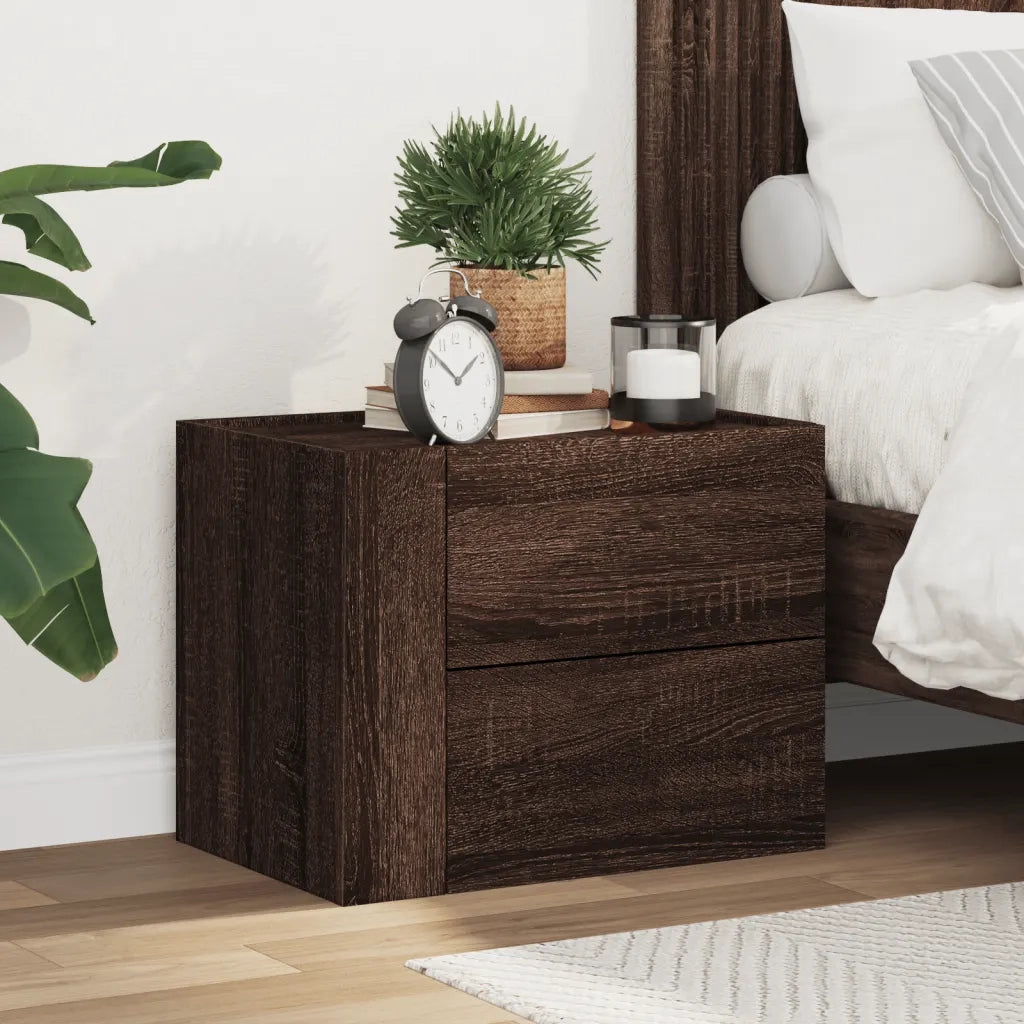 vidaXL Comodino a Muro Rovere Marrone 45x30x35 cm